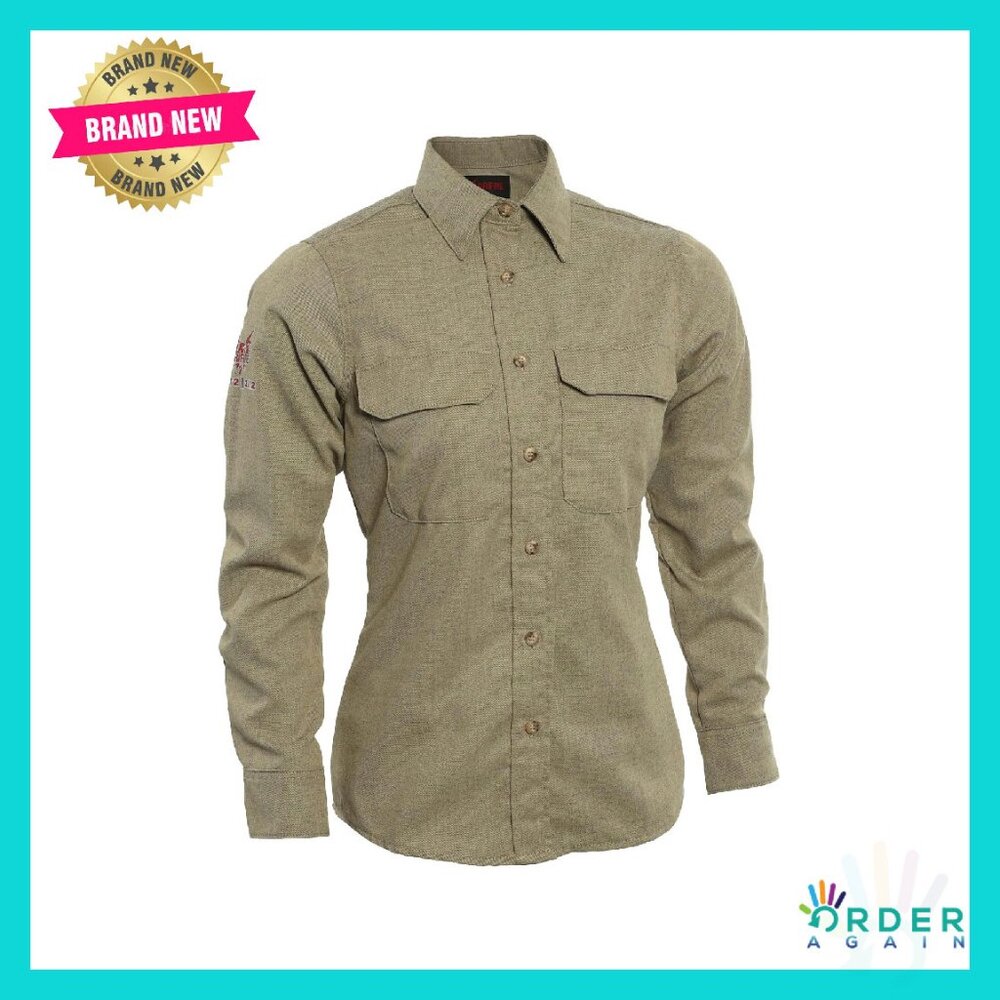Flame Resistant Work Shirt Fr Utility Top Long Sleeve Button Down Professional